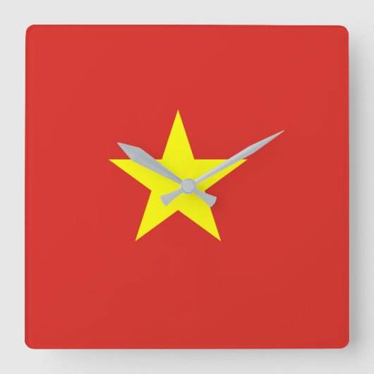 Vietnam flag quadratische wanduhr (Vorderseite)