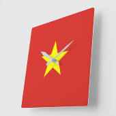 Vietnam flag quadratische wanduhr (Winkel)