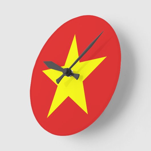Vietnam Flag Wall Clock Runde Wanduhr (Winkel)
