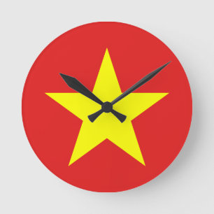 Vietnam Flag Wall Clock Runde Wanduhr