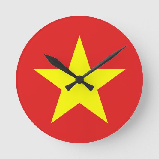 Vietnam Flag Wall Clock Runde Wanduhr (Vorderseite)