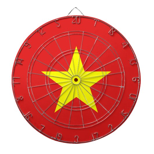 Vietnam Flag Yellow Star Dartboard Dartscheibe (vorne)