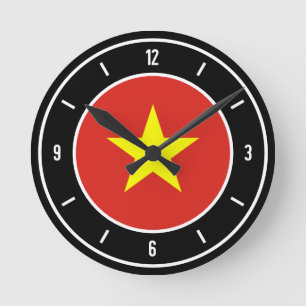 Vietnam-Flagge Elegant Runde Wanduhr