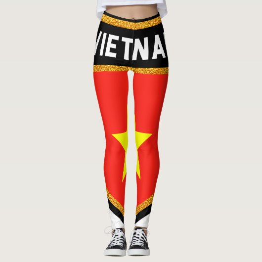 Vietnam-Flagge Leggings (Vorderseite)