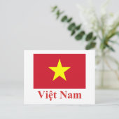 Vietnam-Flagge mit Name in Vietnam Postkarte (Stehend Vorderseite)