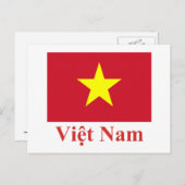 Vietnam-Flagge mit Name in Vietnam Postkarte (Vorne/Hinten)