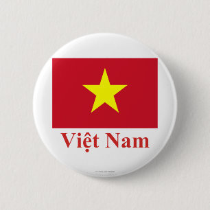 Vietnam-Flagge mit Namen auf Vietnamesen Button