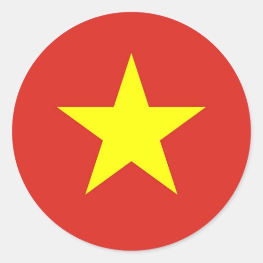 Vietnam-Flagge - Quḥc Klag, der die Lebensqualität Runder Aufkleber (Vorderseite)