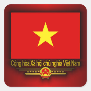 Vietnam-Flagge Quadratischer Aufkleber