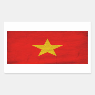Vietnam-Flagge Rechteckiger Aufkleber