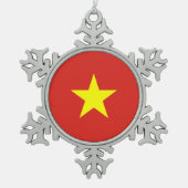 Vietnam-Flagge Schneeflocken Zinn-Ornament (Vorderseite)