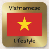 Vietnam-Flagge+Text-Untersetzer Untersetzer (Vorderseite)