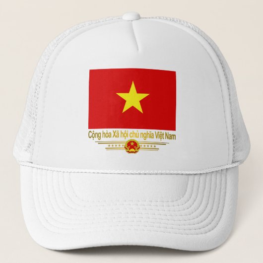 Vietnam-Flagge Truckerkappe (Vorderseite)
