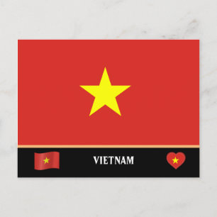 Vietnam-Flagge & Vietnam-Reise / Vietnam Postkarte
