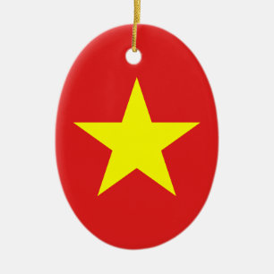Vietnam Flaggen Gelbe Sterne Oval Ornament