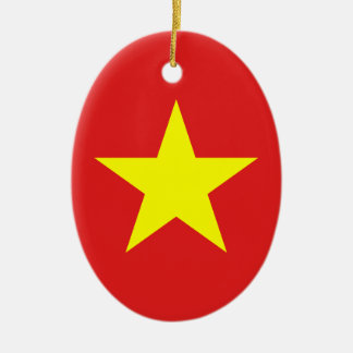 Vietnam Flaggen Gelbe Sterne Oval Ornament