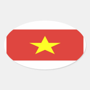 Vietnam-Flaggen-Oval-Aufkleber Ovaler Aufkleber