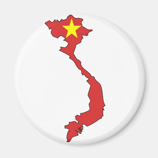 Vietnam-Flaggenkarte Magnet (Vorne)