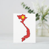 Vietnam-Flaggenkarte Postkarte (Stehend Vorderseite)