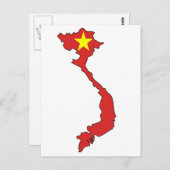 Vietnam-Flaggenkarte Postkarte (Vorne/Hinten)
