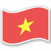 Vietnam-Flaggenwelle Aufkleber (Vorderseite)