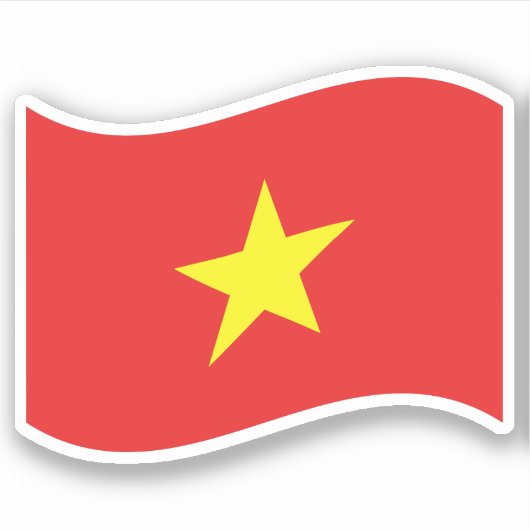 Vietnam-Flaggenwelle Aufkleber (Vorderseite)