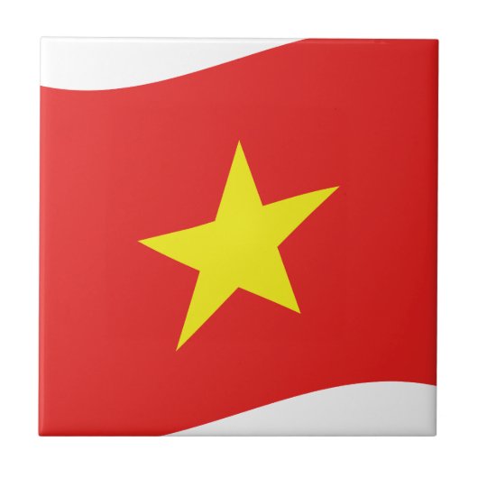 Vietnam-Flaggenwelle Fliese (Vorderseite)