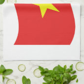 Vietnam-Flaggenwelle Küchentuch (Gefaltet)