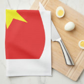 Vietnam-Flaggenwelle Küchentuch (Viertel Falte)