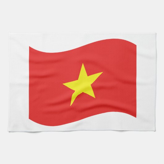 Vietnam-Flaggenwelle Küchentuch (Horizontal)