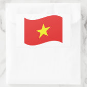 Vietnam-Flaggenwelle Rechteckiger Aufkleber (Tasche)