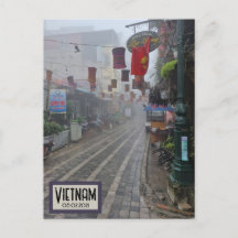 Vietnam Foggy Street, individualisierbare Date Pos