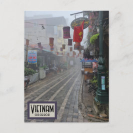 Vietnam Foggy Street, individualisierbare Date Pos Postkarte