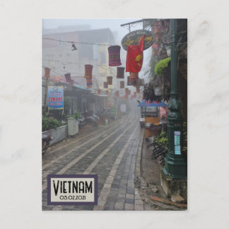 Vietnam Foggy Street, individualisierbare Date Pos Postkarte