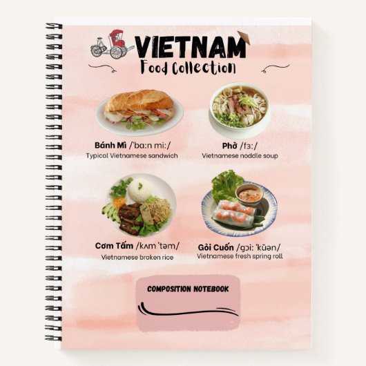 Vietnam Food-Tour-Komprimierungs-Notebook Notizblock (Vorderseite)