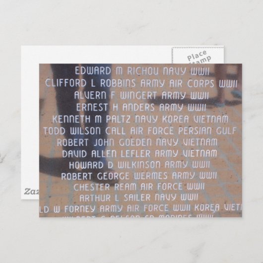 Vietnam-Gedenkstätte Postkarte (Vorne/Hinten)