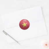 Vietnam Glossy Circle Flag Runder Aufkleber (Umschlag)