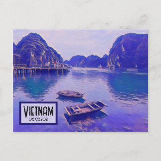 Vietnam Ha Long Bay benutzerdefinierbare Datumskar Postkarte