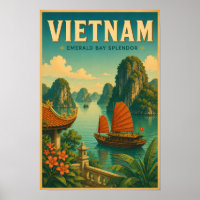 Vietnam-Ha-Long-Bucht-Illustration-Reise-Kunst-Ret