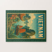 Vietnam-Ha-Long-Bucht-Illustration-Reise-Kunst-Ret Puzzle (Horizontal)
