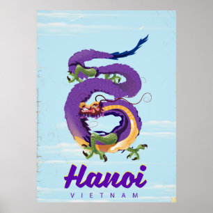 Vietnam Hanoi Vintage-Drachen-Reiseposter Poster