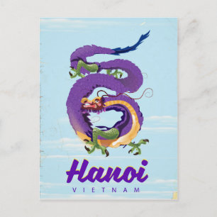 Vietnam Hanoi Vintage-Drachen-Reiseposter Postkarte