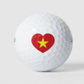 Vietnam-Herzenflagge Golfball (Vorderseite)