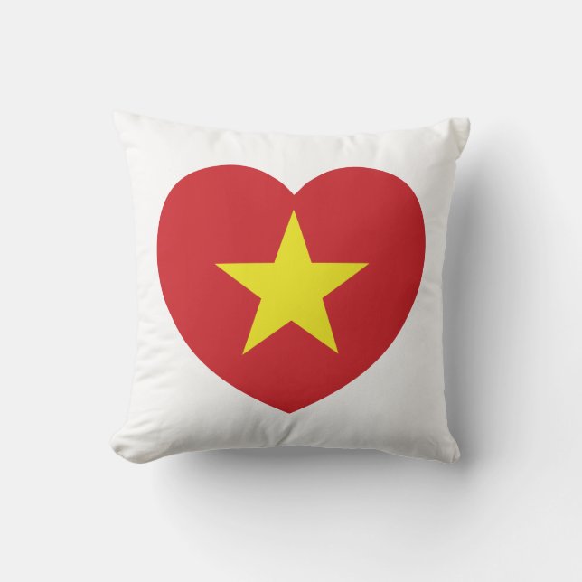 Vietnam-Herzenflagge Kissen (Vorderseite)