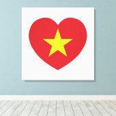 Vietnam-Herzenflagge Leinwanddruck (Insitu (Holzboden))