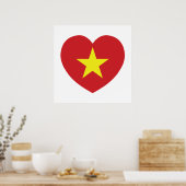 Vietnam-Herzenflagge Poster (Küche)