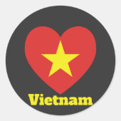 Vietnam-Herzenflagge Runder Aufkleber (Vorderseite)