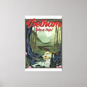 Vietnam Höhle Cartoon Reiseplakat Leinwanddruck