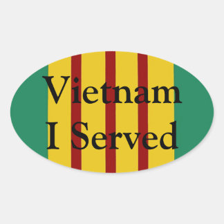 Vietnam I servierte Oval Stickers