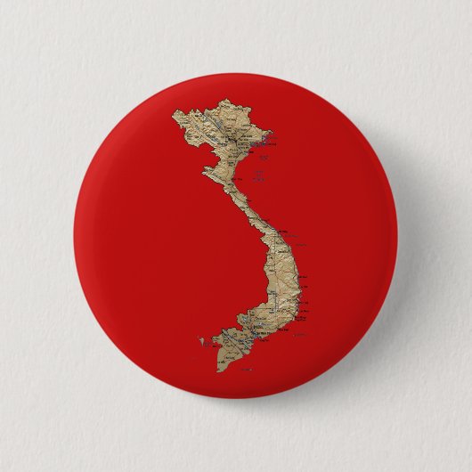 Vietnam-Karten-Knopf Button (Vorderseite)